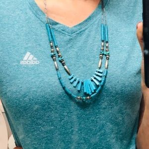 Turquoise sterling bead necklace